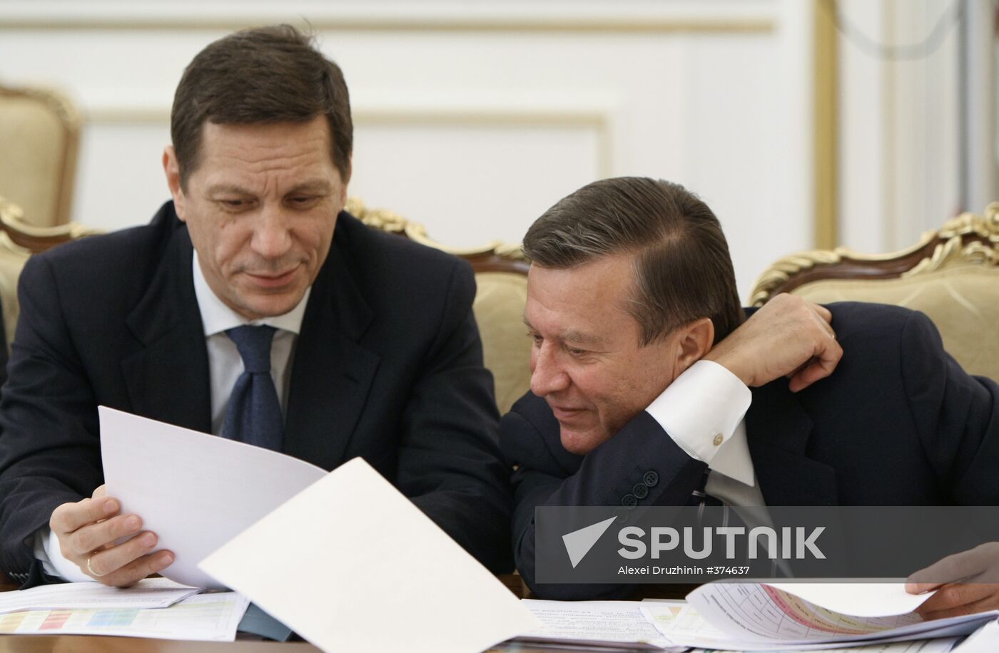 Russian PM Vladimir Putin chairs economic meeting