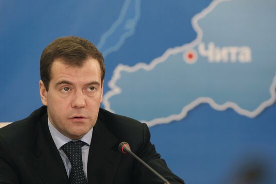 Dmitry Medvedev chairing a meeting