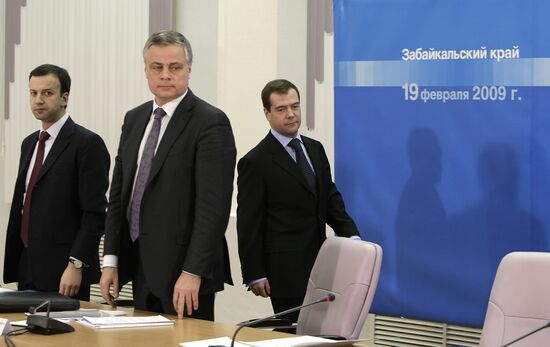 Dmitry Medvedev chairing a meeting
