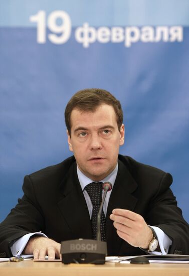 Dmitry Medvedev chairing a meeting