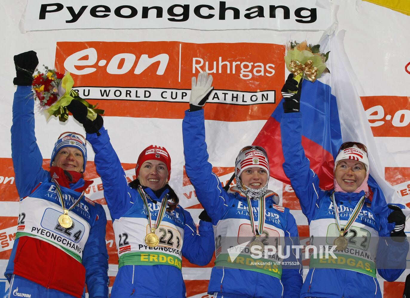 Russian biathlon team wins women's 4x6 km relay