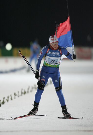 Russian biathlon team wins women's 4x6 km relay