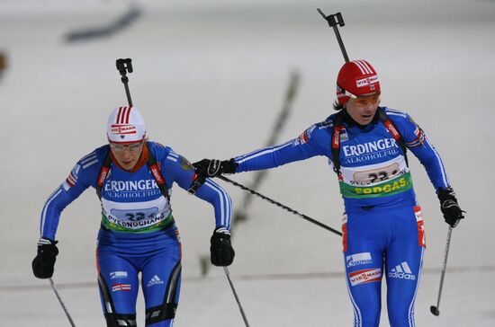 Russian biathlon team wins women's 4x6 km relay