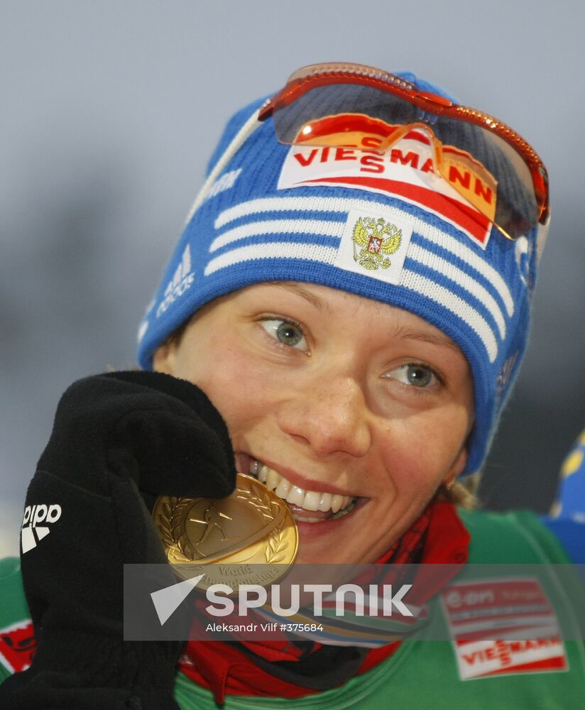 Olga Zaitseva wins Mass Start at World Biathlon Championships