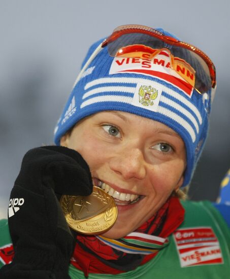 Olga Zaitseva wins Mass Start at World Biathlon Championships