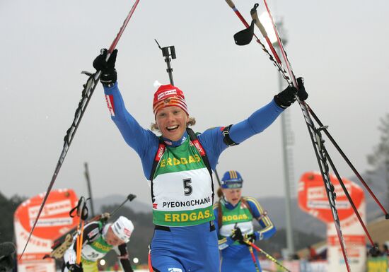 Olga Zaitseva wins Mass Start at World Biathlon Championships