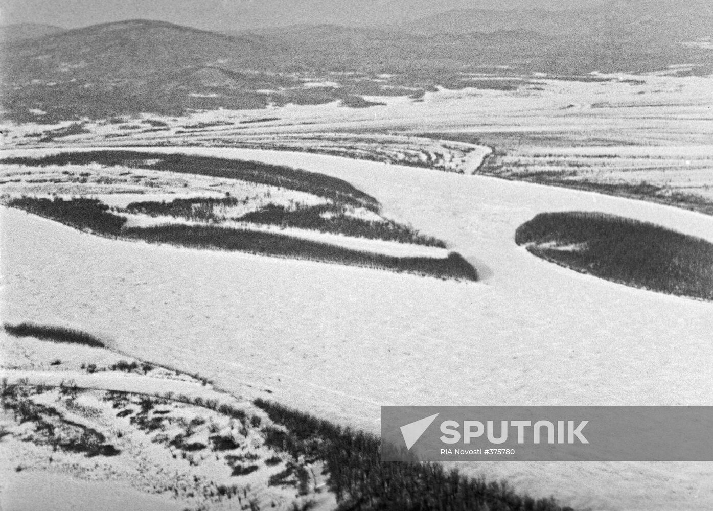 View of Damansky Island on the Ussuri River
