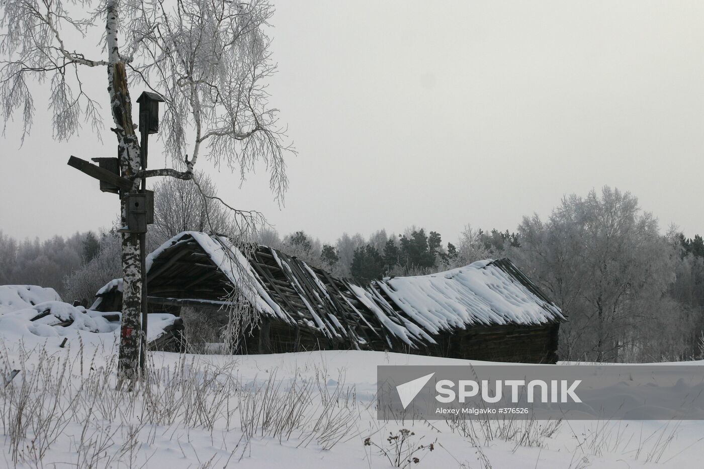 Deserted village of Syshchikovo in Tara district of Omsk Region