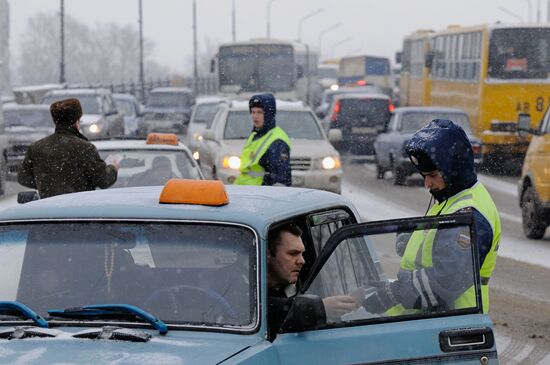 Traffic police patrol