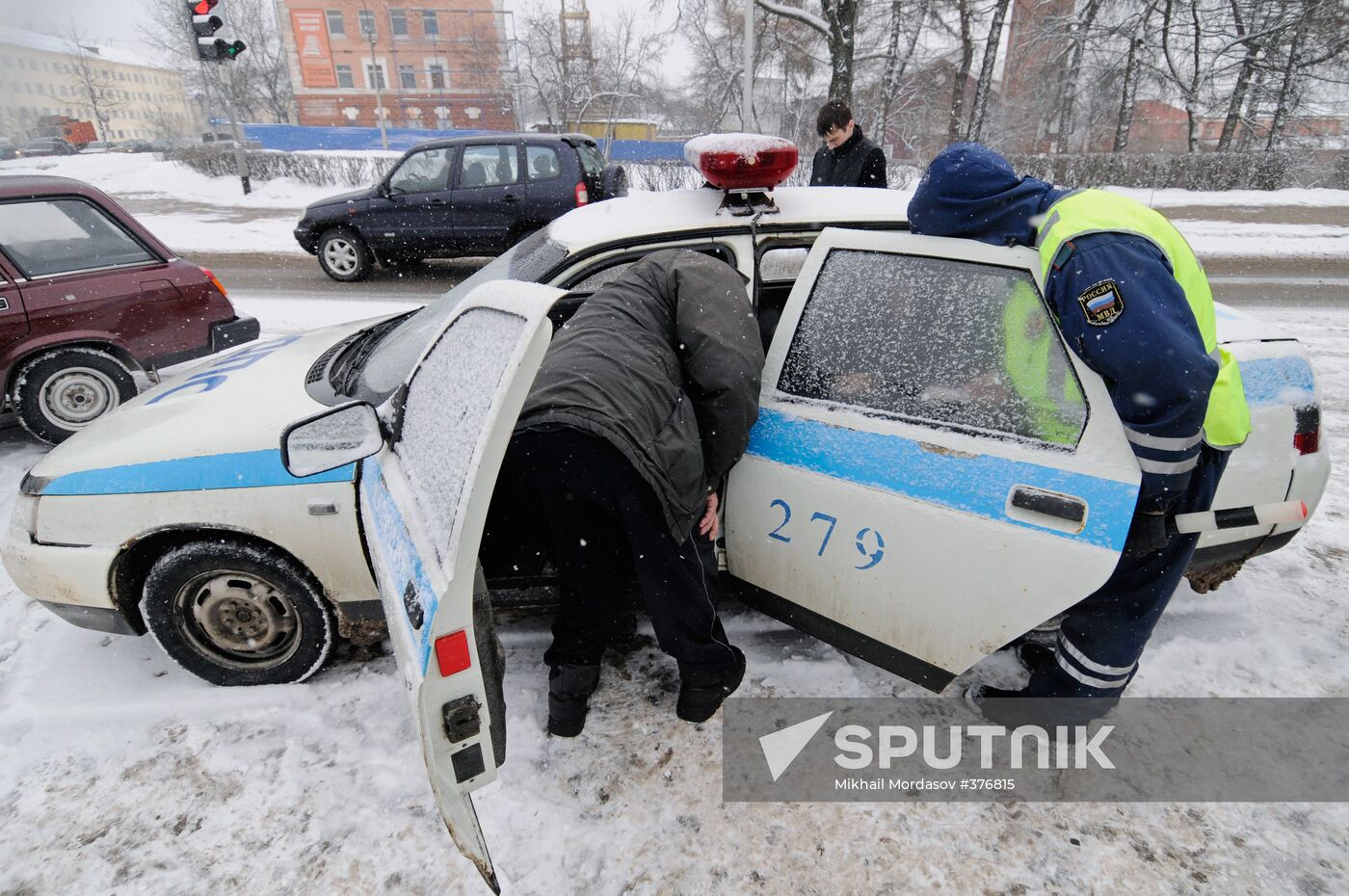 Traffic police at work