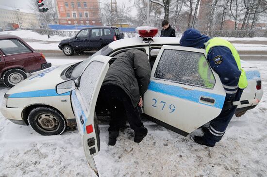 Traffic police at work