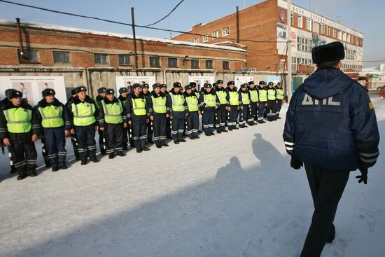 Traffic police at work