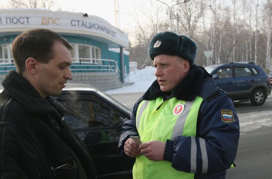 Traffic police at work