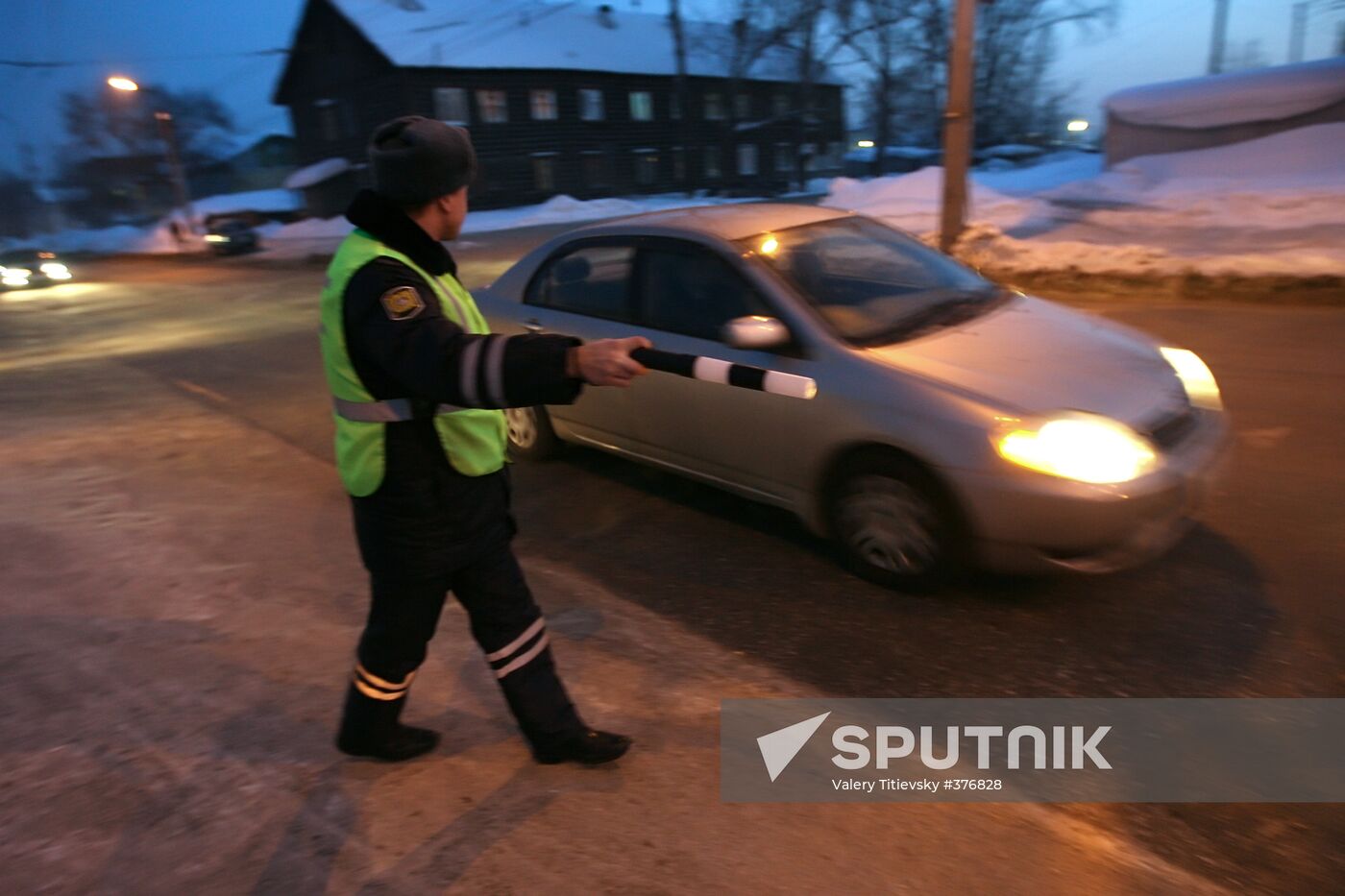Traffic police at work