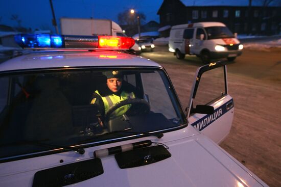 Traffic police at work