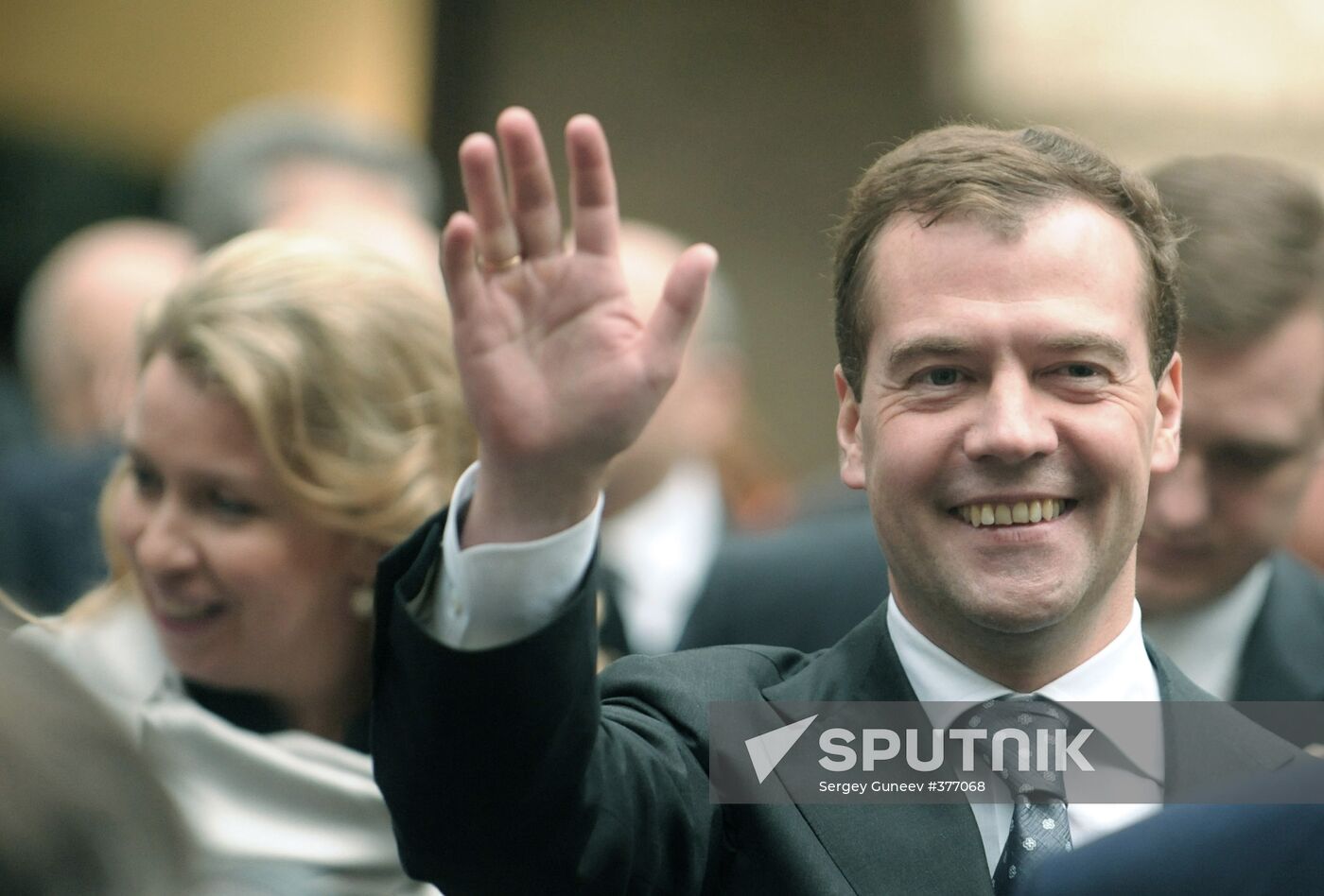 Russian President Dmitry Medvedev visiting Italy