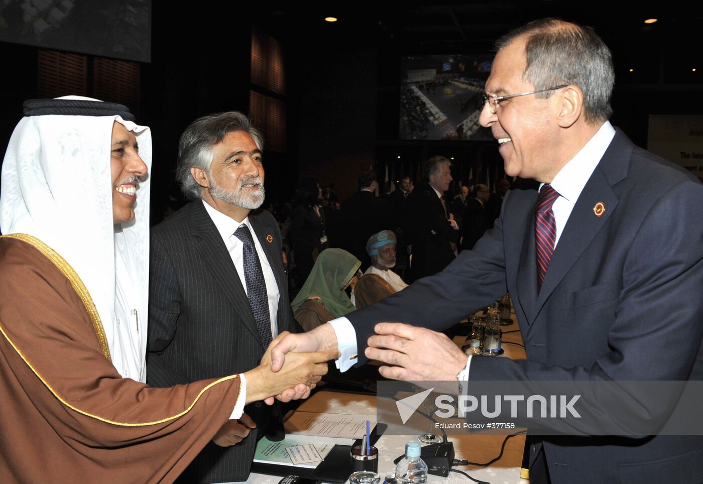 Sergei Lavrov at an international conference