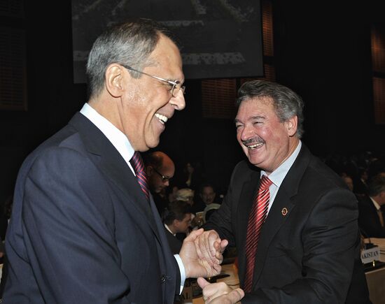 Sergei Lavrov at an international conference