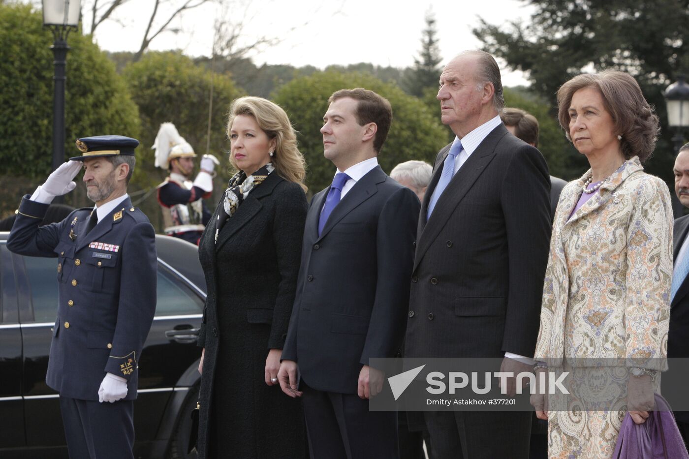 Russian President Dmitry Medvedev visiting Spain