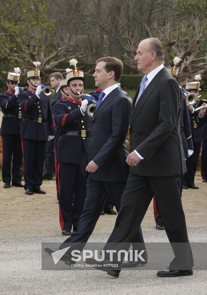 Russian President Dmitry Medvedev visiting Spain