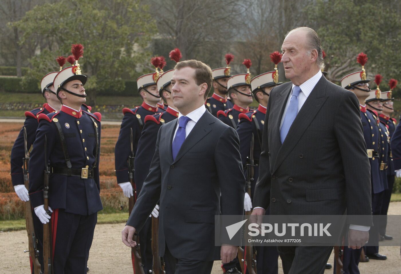 Russian President Dmitry Medvedev visiting Spain