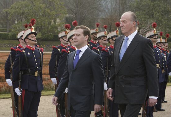 Russian President Dmitry Medvedev visiting Spain