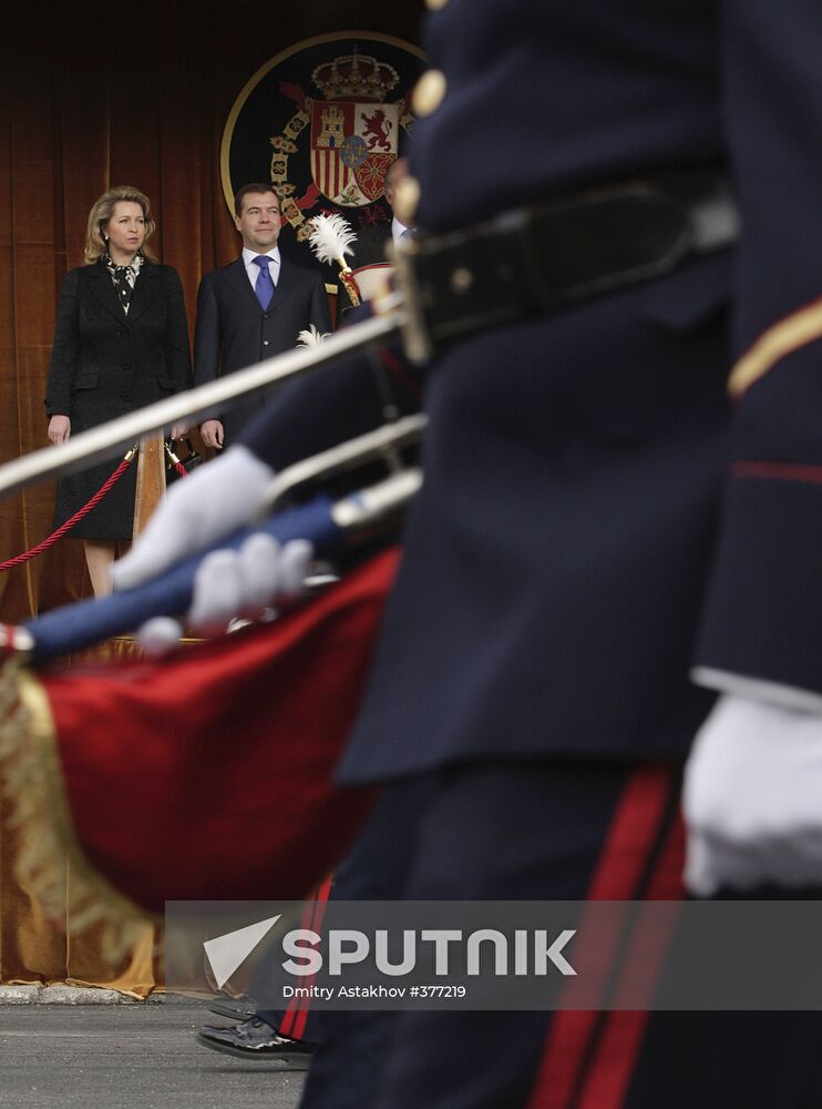 Russian President Dmitry Medvedev visiting Spain