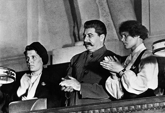 Stalin, Demchenko, Angelina at X Komsomol Congress