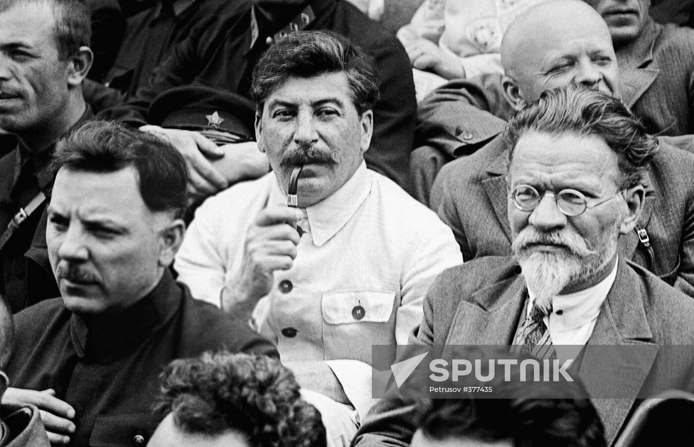 Josef Stalin, Mikhail Kalinin and Kliment Voroshilov