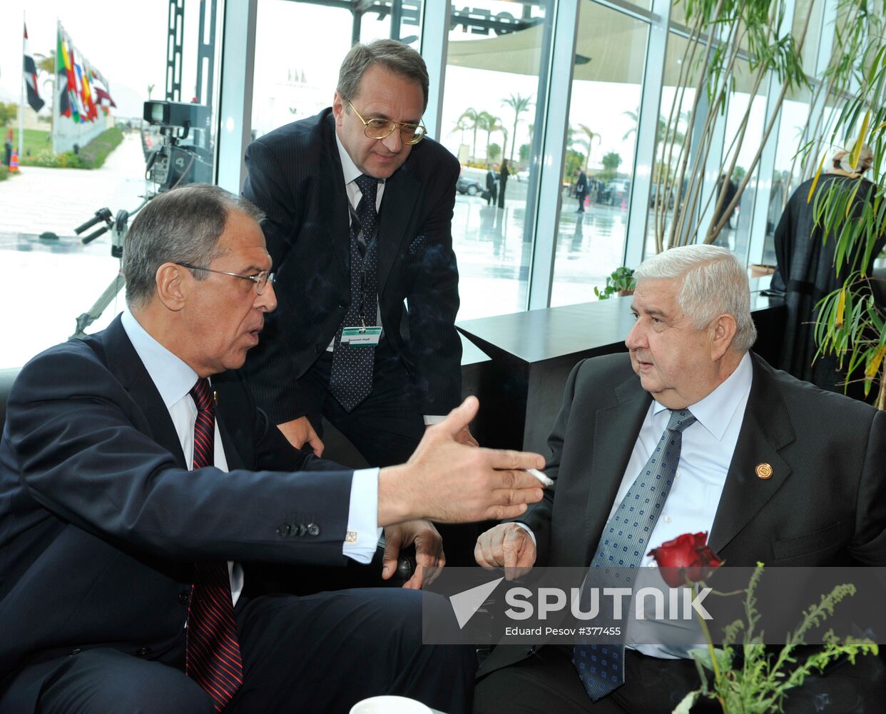 Sergei Lavrov at an international conference