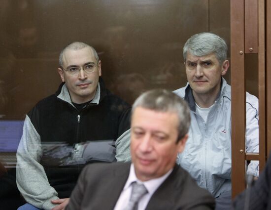 Mikhail Khodorkovsky and Platon Lebedev in court