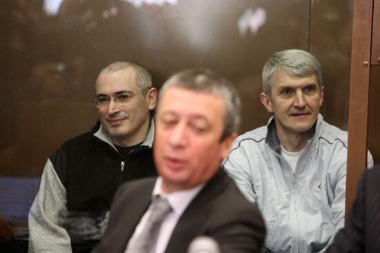 Mikhail Khodorkovsky and Platon Lebedev in court