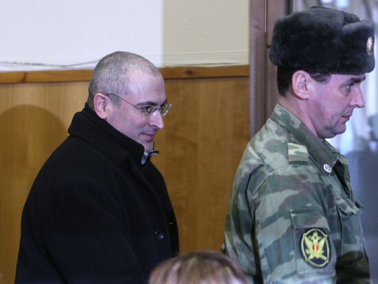Mikhail Khodorkovsky and Platon Lebedev in court