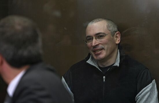 Mikhail Khodorkovsky and Platon Lebedev in court