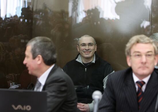 Mikhail Khodorkovsky and Platon Lebedev in court