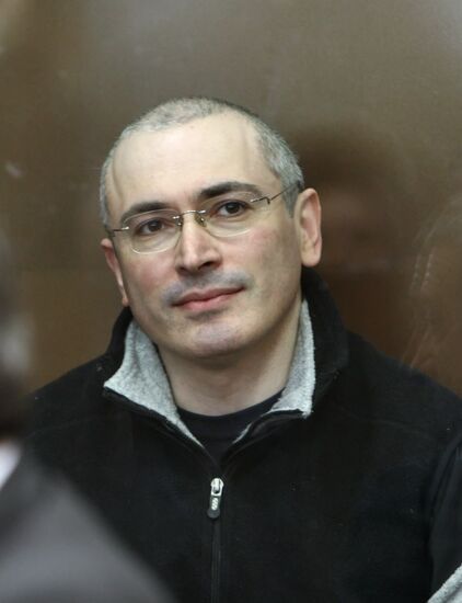 Mikhail Khodorkovsky and Platon Lebedev in court
