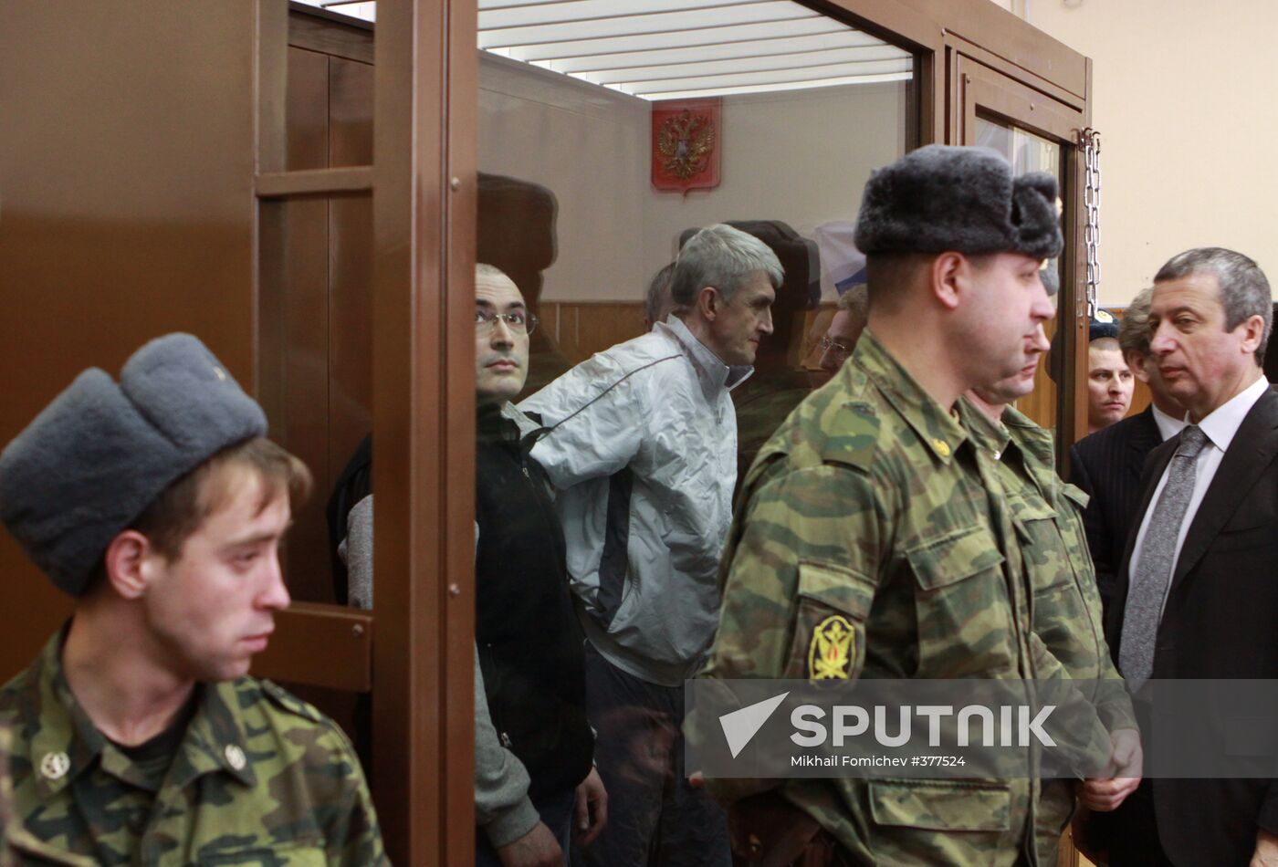 Mikhail Khodorkovsky and Platon Lebedev in court
