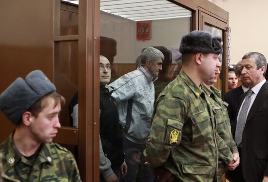 Mikhail Khodorkovsky and Platon Lebedev in court
