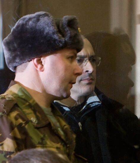 Mikhail Khodorkovsky and Platon Lebedev in court