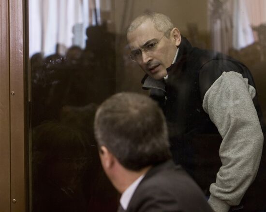 Mikhail Khodorkovsky and Platon Lebedev in court