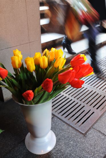 FLowers on sale for International Women's Day
