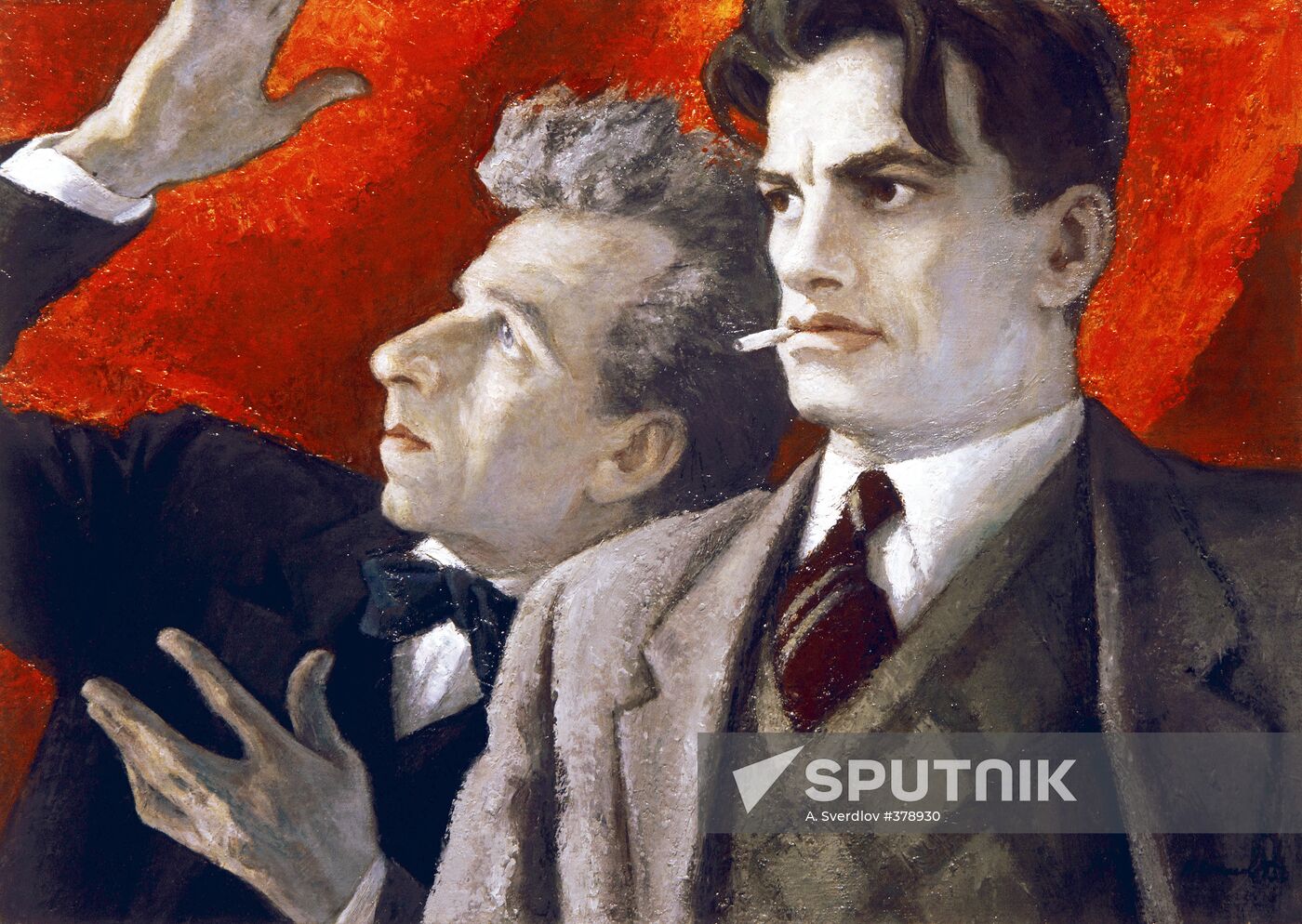 Artist N. Sokolov "Vladimir Mayakovsky and Vsevolod Meyerhold"
