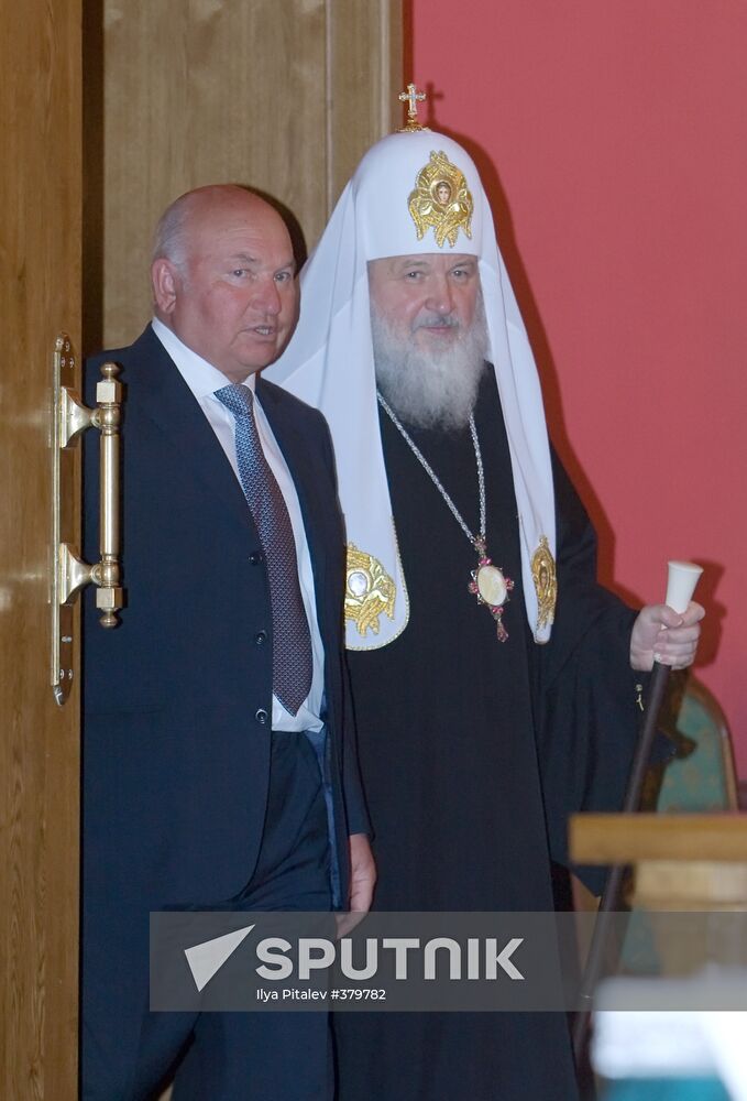 Patriarch Kirill and Moscow Mayor Yury Luzhkov