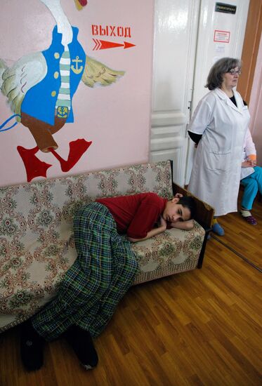 Festive event for mental hospital little patients