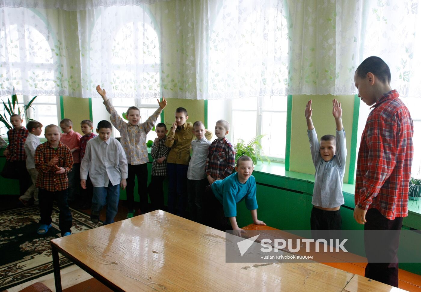 Festive event for mental hospital little patients