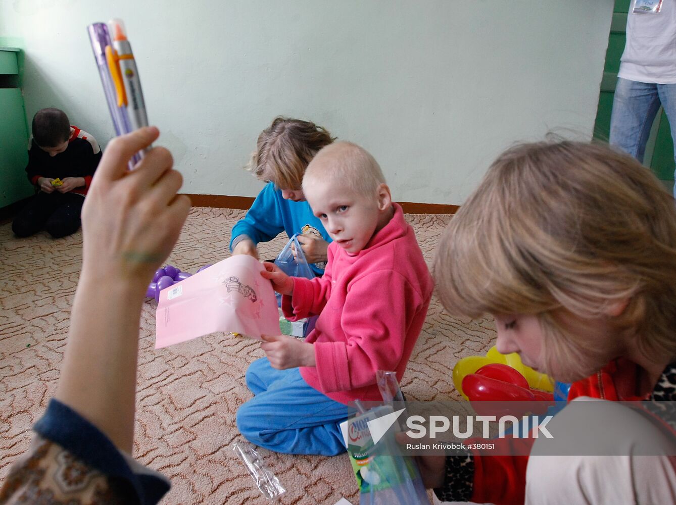 Festive event for mental hospital little patients