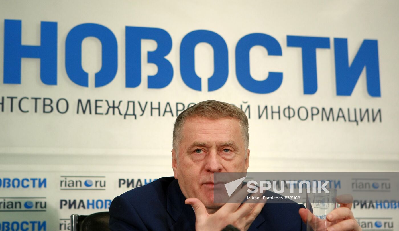 Press conference given by LDPR leader Vladimir Zhirinovsky