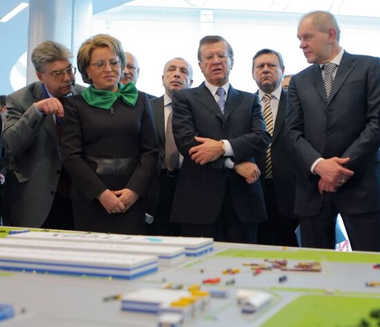 Viktor Zubkov visiting Lenexpo Complex in St. Petersburg
