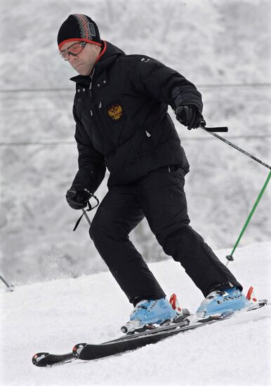 Russian President Dmitry Medvedev in Krasnaya Polyana