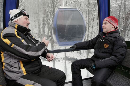 Russian, Belarusian presidents visit Krasnaya Polyana ski resort